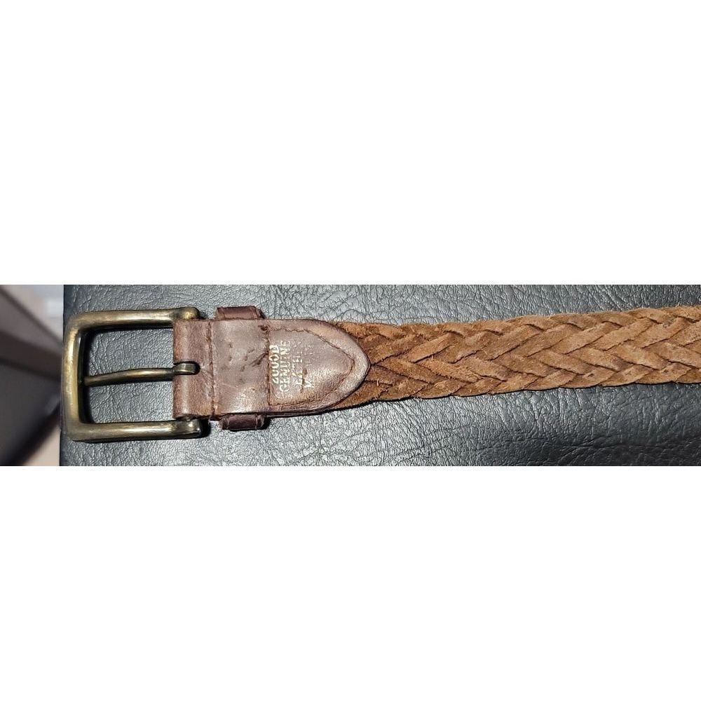 2000D Brown‎ Leather Braided Belt length 46"